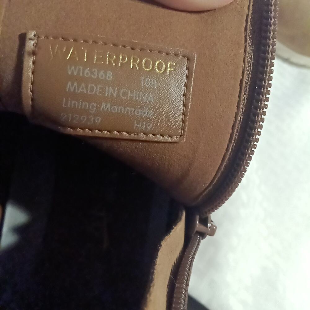 Cole Haan Women ZeroGrand Waterproof Side Zip Boots Brown Suede Ankle Boots 10B - Picture 6 of 8